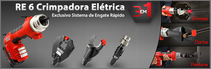 crimpadora prensa terminal elétrica RE-6 Ridgid
