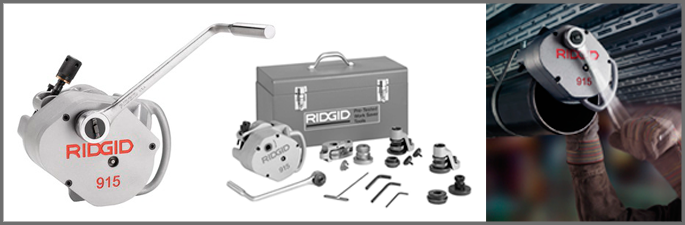 Ranhuradora de tubos Roll Groover modelo 915 Ridgd