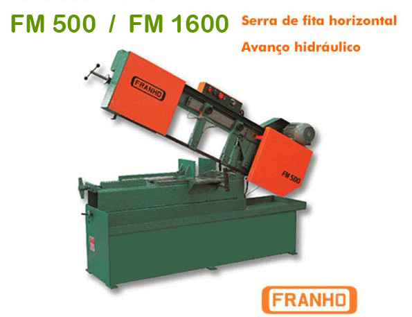 Serra de Fita horizontal elétrica com avanço hidráulico